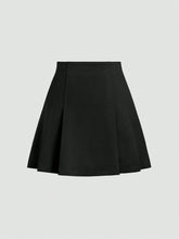 Solid Color Mid Waist Ruched Mini Skirt, Casual Daily Wear
